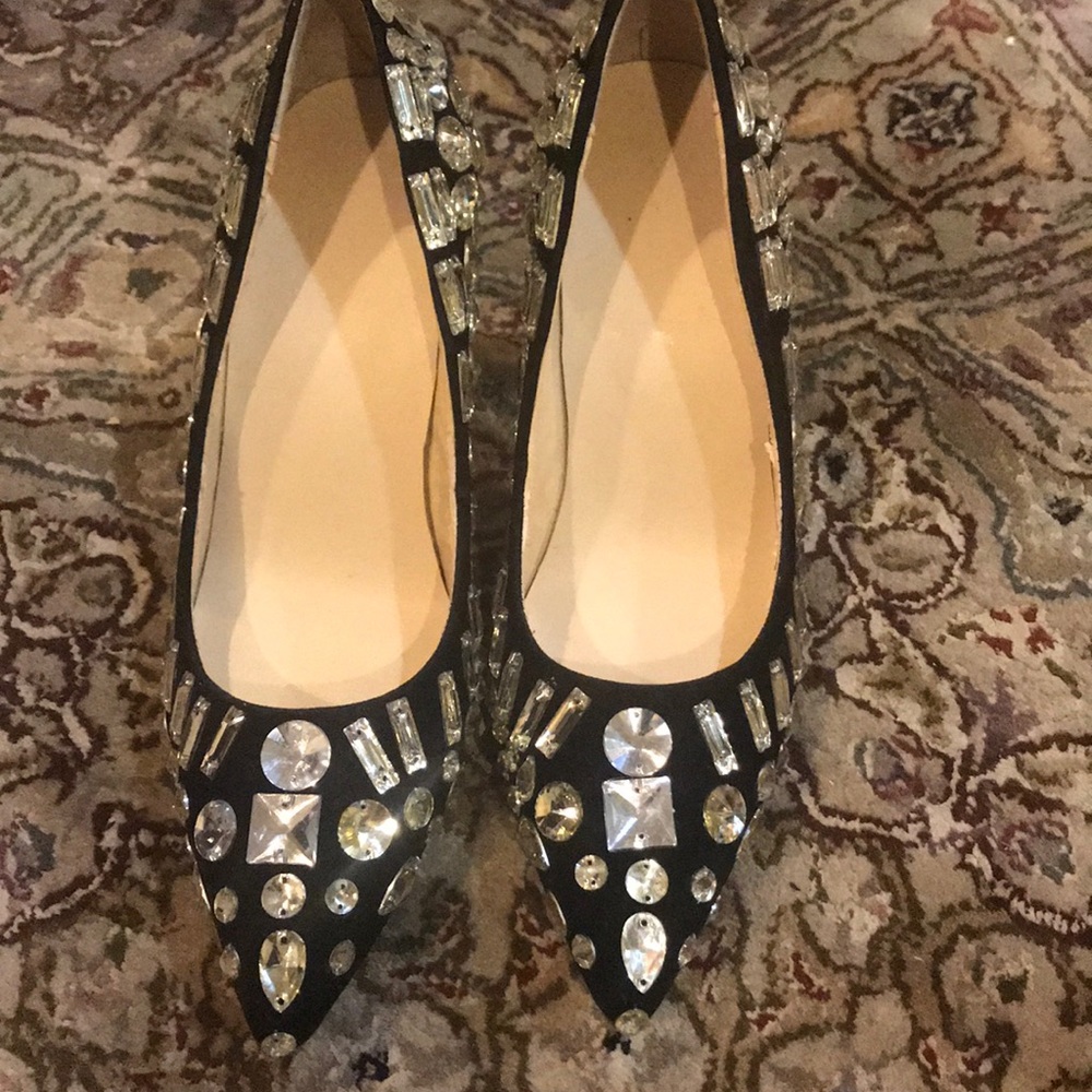 Jimmy Choo Black Embellished Suede Shoe